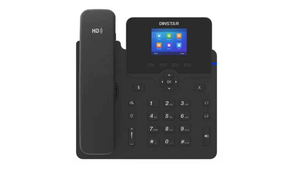 [DNSTR_C62GP] IP PHONE DINSTAR C62GP ·2 SIP Accounts ·5-way audio conference ·2 Line keys ·HD Audio  ·132x64 pixel Graphical LCD with backlight ·PoE ·Dual-port Gigabit ethernet port ·Support EHS    