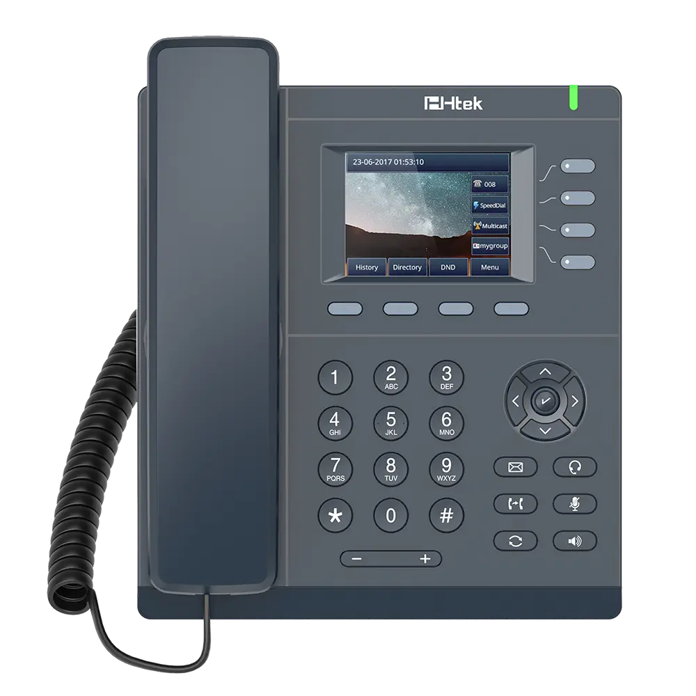 Téléphone IP Professionnel Htek UC921G – 6 comptes SIP, Ethernet Gigabit, Écran couleur
